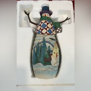 Jim Shore Heartwood Creek Holiday Snowman Figurine. Winter’s Mischief